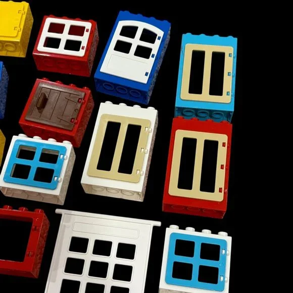 Lego Duplo Building Block Window & Door Set 13-Pc Mixed Colors - Picture 3 of 4